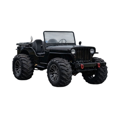 Custom Built Jeeps - Metal Black Diesel/Petrol Battery Powered | 4 Seat Right Steering Modified Jeep
