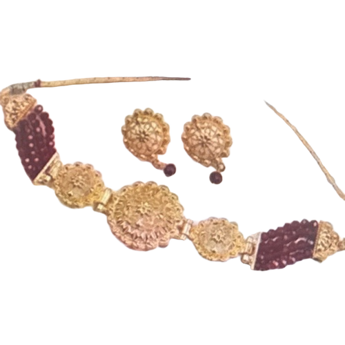 Brass Beaded Necklace Set