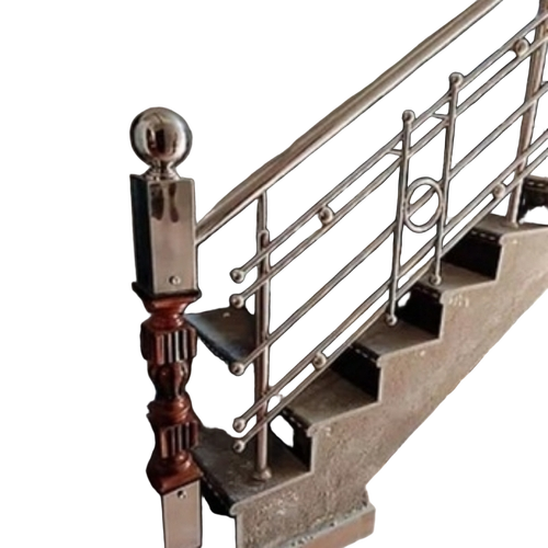 Modern Stair Railing - Stainless Steel, Silver | Sleek Design, Durable, Rust Resistant, Easy Installation, Customizable Style
