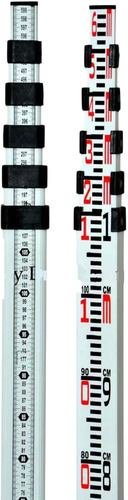 Telescopic Leveling Staff - Aluminum, 4-6 Meter, White, Manual Operation | Industrial Leveling