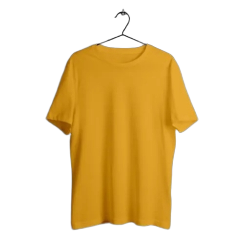 Plain Round Neck T Shirts - Color: Yellow