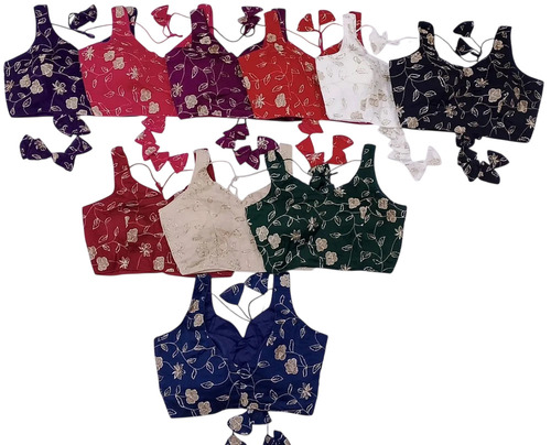 Sleeveless Readymade Designer Blouse - Color: Multiple Color
