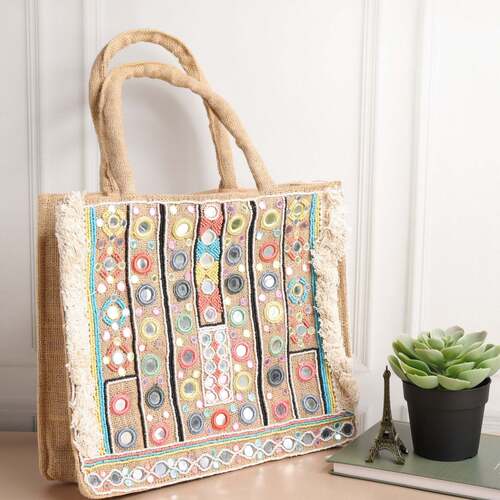 Hand Made Print Jute Bags