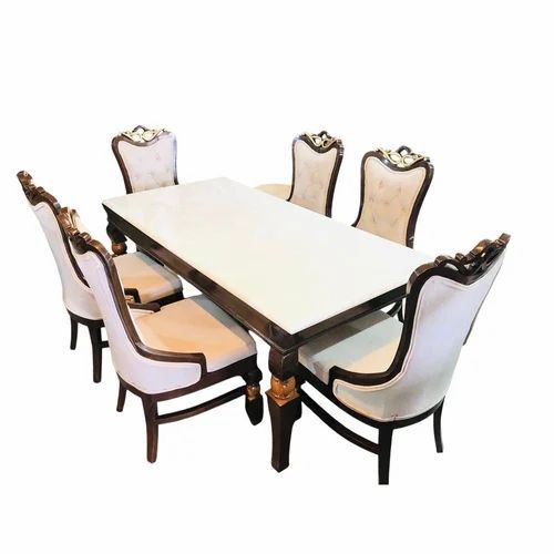 6 Seater Engineered Wood Dining Table Set