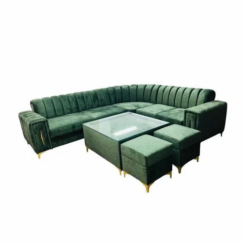 Green 8 Seater L Shope Sofa Set