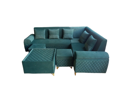 L Shaped Green Sofa Set