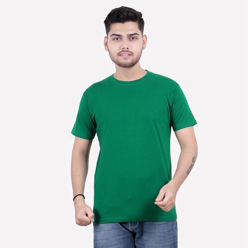 Mens Plain T Shirts - Green, All Size | O-Neck Collar, Short Sleeves, Comfortable, Skin Friendly