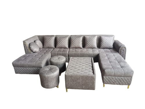 Velvet L Shape Designer Sofa Set