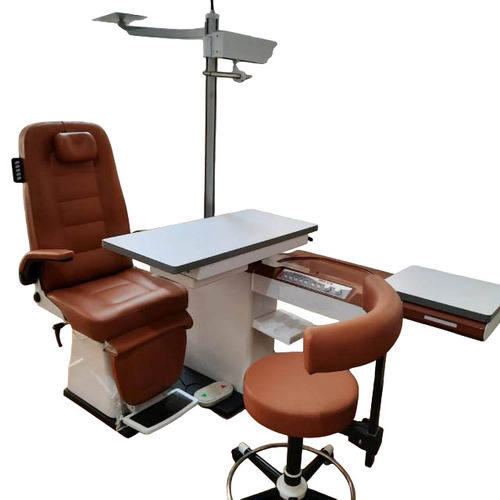 Ganga Ophthocare Ophthalmic Refraction Chair Unit - Color: Brown & White