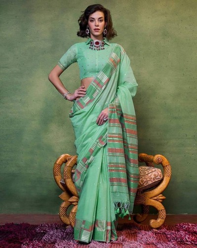 Handloom Green Saree