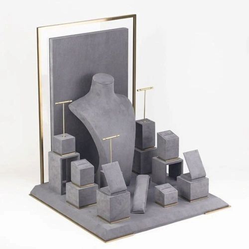 Jewellery Grey Velvet Display Stand