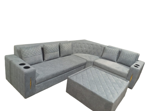 7 Seater Wooden Corner L Shape Sofa Set