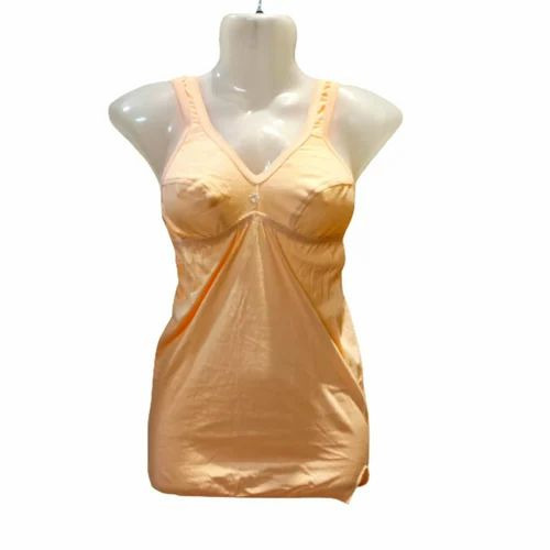 Ladies Peach Hosiery 2 In 1 Bra Slip