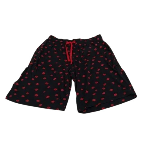Black Men Printed Cotton Shorts