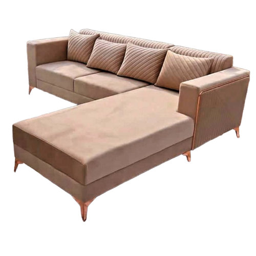 Brown Colour L Shape Sofa Set