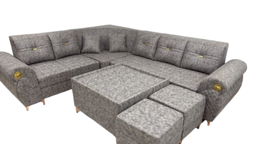 Grey L Shape Sofa Set