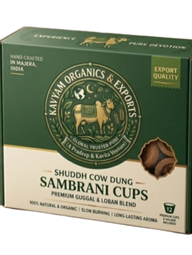 Shuddh Cow Dung Sambrani Cups - Color: Brown