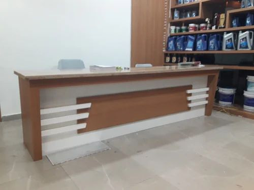 Wooden Shop Counter - Polished Wood Brown | Restaurant Shop Office Use