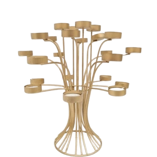 17 Inch Iron Golden Tree Candle Stand