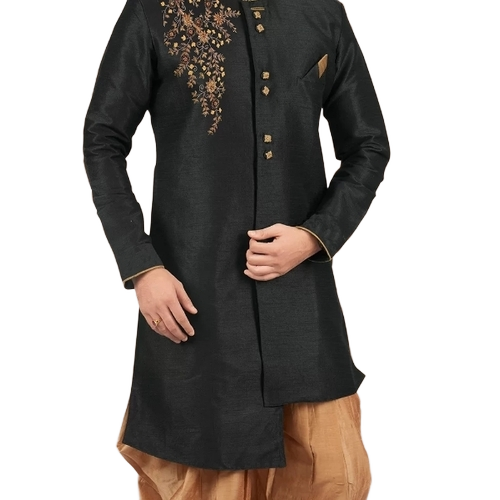 Embroidered Dupion Silk Kurta Set