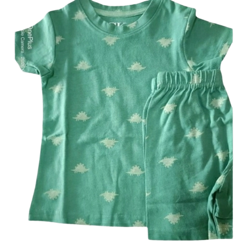 Girls Co Ord Sets - Cotton, All Sizes, Green | Breathable, Skin Friendly, Washable, Short Sleeves, Printed Pattern