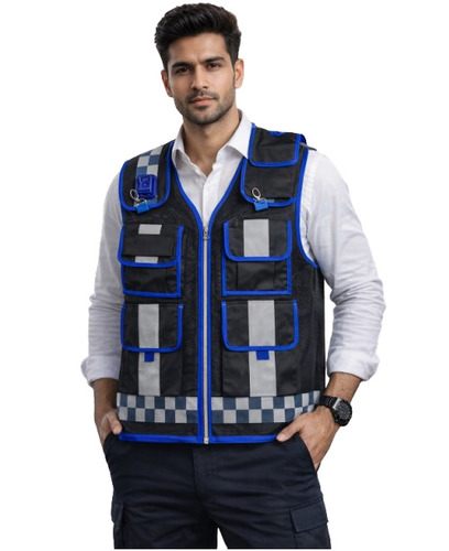 Black And Blue Safety Jacket - Feature: Hi-Visivility