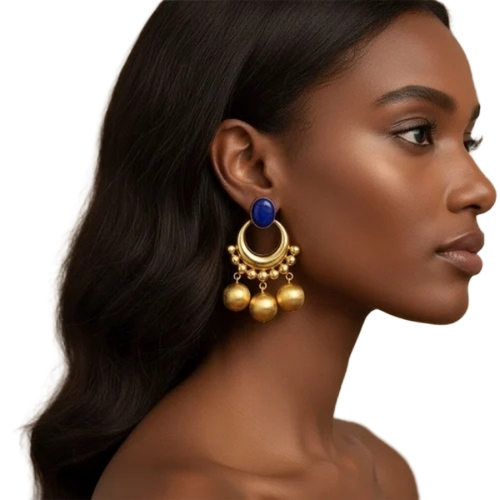 Trendy Earrings - Metal, Standard Size, Golden | Tarnish Resistant, Lightweight, Stylish, Detailed Craft Work