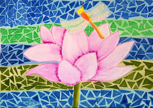 Handcrafted Lotus Hand Painting - Color: Multiple