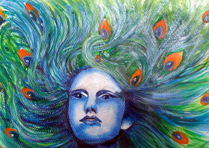 Handmade Peacock Hand Paintings