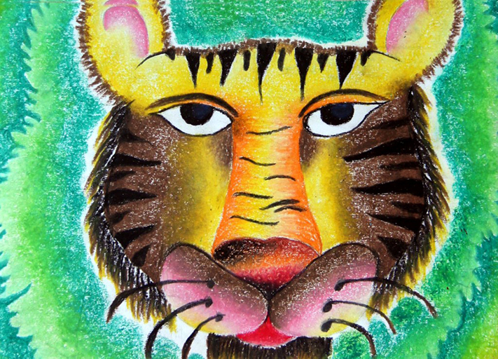 Tiger Hand Paintings - Color: Multi Color
