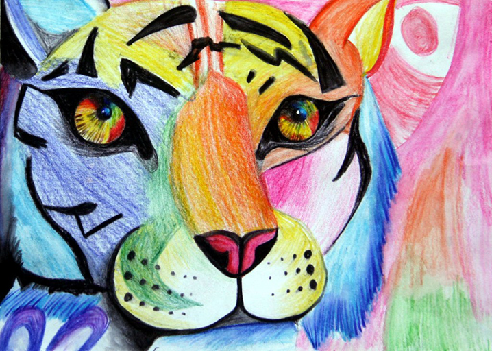 Handmade Tiger Paintings - Color: Multi Color