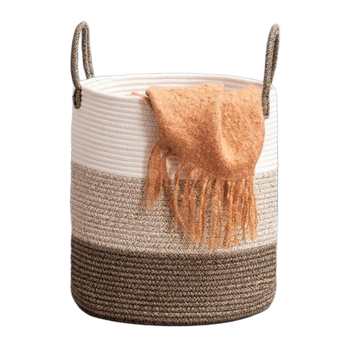 Woven Rope Laundry Basket - Color: Multi Color