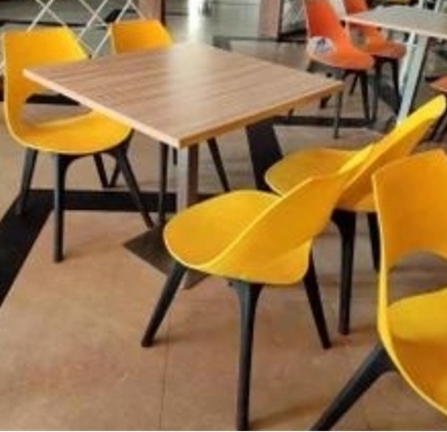Hotel Cafe Restaurant Table Chair Set( 4 Seater) - Color: Multi Color