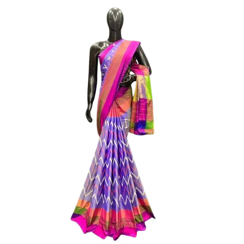 Purple Pochampally Silk Saree - Gender: Women
