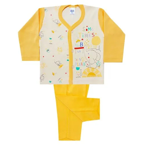 Yellow Printed Cotton Fabric Infant Wear Set - Feature: No Fade