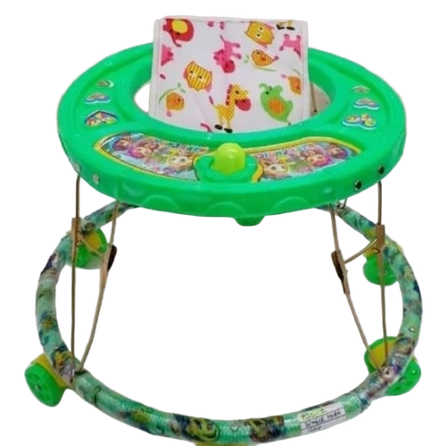 Green Round Plastic Baby Walker, Age Group: 3-12 Months