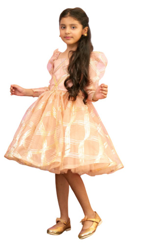 Girls Puff Sleeve Party Dress