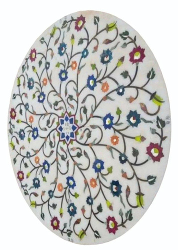 15Mm Makrana Marble Floor Medallion - Color: Multicolor