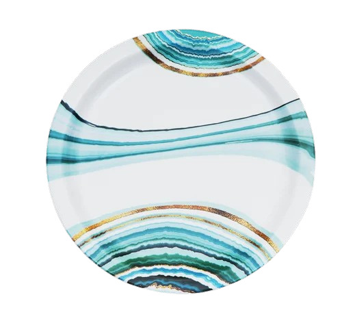 Melamine Printed Round Dinner Plate - Color: Multi Color