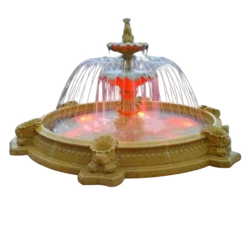 Decorative Sandstone Water Fountain - Color: Golden