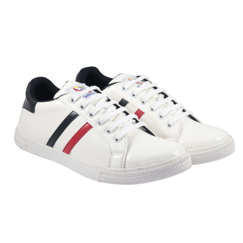 Mens White Casual Synthetic Leather Shoes