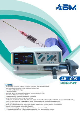 Abm Ab100S Syringe Pump - Application: Icu