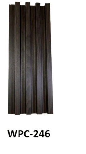 8 X 4 Wpc Louvers Panels - PVC 5 mm Thickness, Black Rectangular | Decorative Wall Panel for Residential Use