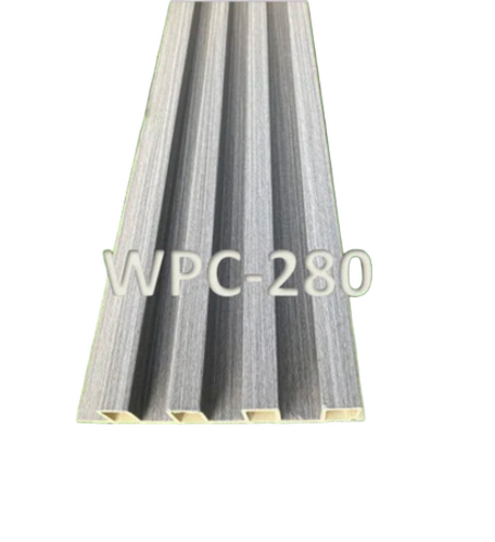 Grey Wpc Louvers Panels - PVC 5 mm Thickness, Grey | Rectangular Decorative Wall Panel, Residential Use