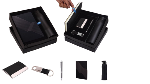 Compact 5 Pc Black Stationery Gift Set - Weight: 1140 Grams (G)