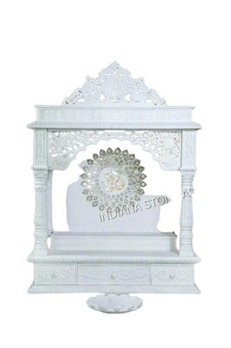 Intricate Carvings Marble Temple - Color: White