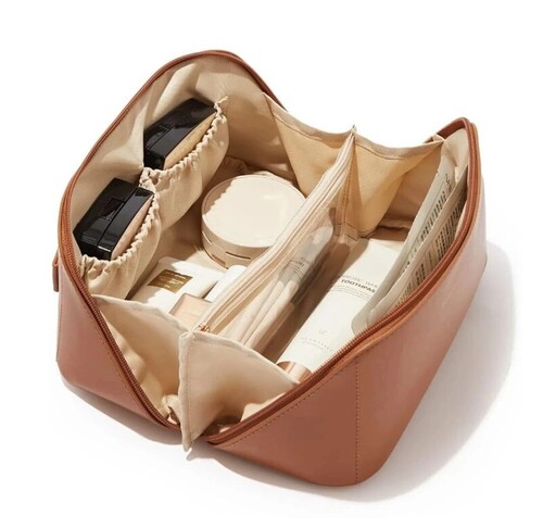 Women Brown Cosmetic Bag