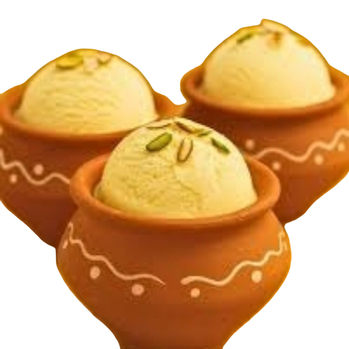 Matka Kulfi Ice Cream - Clay Pot, Yellow | Creamy Texture, Cardamom Aroma, Milk Based, Nut Infused
