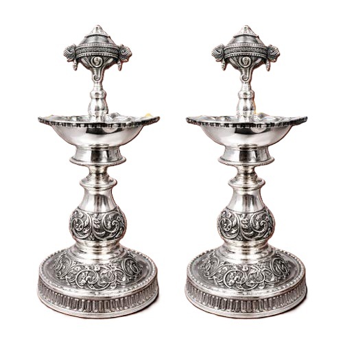 Silver Diya Stand