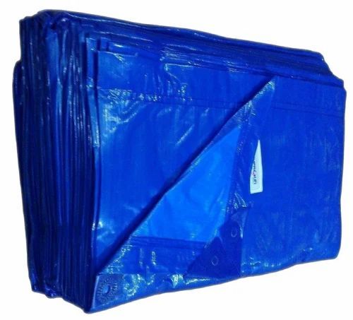 Multi Layer Cross Laminated Tarpaulin - Plastic LDPE Coated 150 GSM Blue | Glossy Finish Customized Size Plain Tent Style